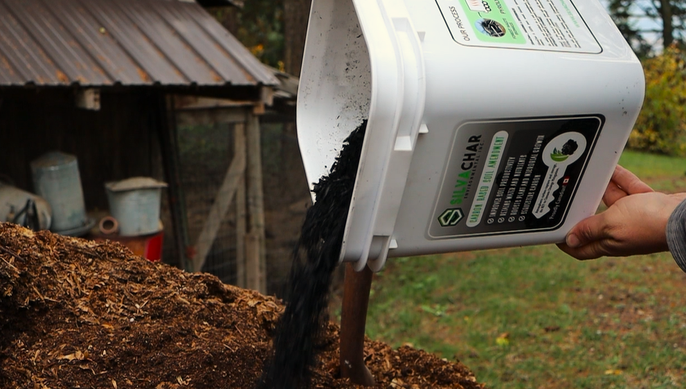 Biochar mixed with Compost
